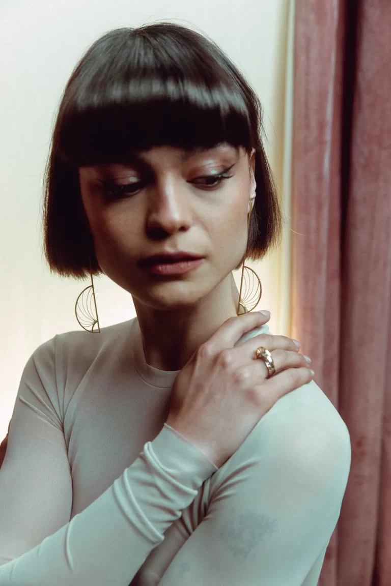 Earings paired with ring