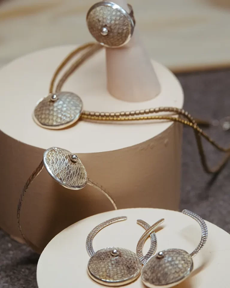 Earings paired with necklace